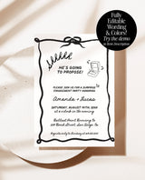Engagement Party Invite Template | Modern Surprise Engagement Invite | Hand Drawn | Modern Engagement Party Invite | Editable Template | H1