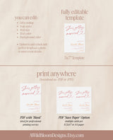 Colorful Bridal Shower Invite | Minimalist Bridal Shower Invite | Pink Bridal Shower | Elegant Bridal Shower Invite | Editable Template | M0