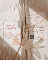 Handwritten Wedding Invite Template, Champagne Tower Invite, Colorful Wedding Invite, Funky Whimsical Wedding, Illustration Invite H1