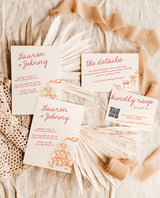 Handwritten Wedding Invite Template, Champagne Tower Invite, Colorful Wedding Invite, Funky Whimsical Wedding, Illustration Invite H1