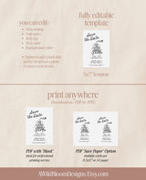 Save the Date Template | Hand Drawn Save the Date | Retro Save the Date | Modern Minimalist Save the Date Cards | Editable Template | H1