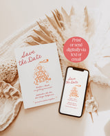 Save the Date Template | Colorful Hand Drawn Save the Date | Retro Save the Date | Modern Unique Save the Date Cards | Editable Template, H1