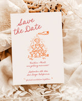 Save the Date Template | Colorful Hand Drawn Save the Date | Retro Save the Date | Modern Unique Save the Date Cards | Editable Template, H1