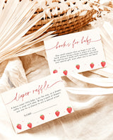 Strawberry Baby Shower Invitation Template | Berry Sweet Baby on the Way Invite | Girl Baby Shower | Gender Neutral | Editable Template | B7