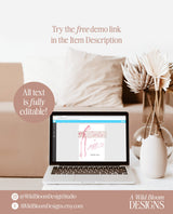 Cards and Gifts Sign Template | Blush Pink Bow | Wedding Gifts Sign | Bridal Shower Gift Sign | Girl Baby Shower Gift Sign | B4