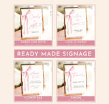 She's Tying the Knot Bridal Shower Bundle | Bow Bridal Shower Invite Bundle | Minimalist Pink Bow Bridal Shower Games, Editable Template, B4