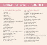 She's Tying the Knot Bridal Shower Bundle | Bow Bridal Shower Invite Bundle | Minimalist Pink Bow Bridal Shower Games, Editable Template, B4
