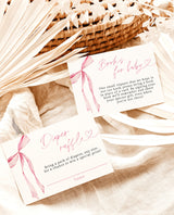 Pink Bow Baby Shower Invitation Template | Girl Baby Shower Invite Bundle | Sweet Baby Girl | Pink Baby Shower | Editable Template | B4