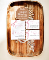 Pink Bow Baby Shower Invitation Template | Girl Baby Shower Invite Bundle | Sweet Baby Girl | Pink Baby Shower | Editable Template | B4