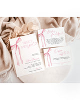 Pink Bow Baby Shower Bundle | Girl Baby Shower | Baby Shower Bundle | Sweet Baby Girl | Blush Pink Baby Shower | Editable Template, B4