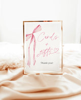Cards and Gifts Sign Template | Blush Pink Bow | Wedding Gifts Sign | Bridal Shower Gift Sign | Girl Baby Shower Gift Sign | B4