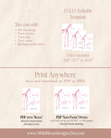 Cards and Gifts Sign Template | Blush Pink Bow | Wedding Gifts Sign | Bridal Shower Gift Sign | Girl Baby Shower Gift Sign | B4