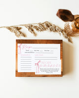 Bridal Shower Recipe Card Template | Bridal Shower Recipe Card Insert | Minimalist Bridal Shower | Recipe Request | Editable Template | B4