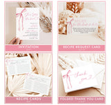 She's Tying the Knot Bridal Shower Bundle | Bow Bridal Shower Invite Bundle | Minimalist Pink Bow Bridal Shower Games, Editable Template, B4