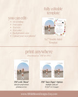 Wildflower Graduation Party Invite Template | Graduation Announcement | Modern Floral Graduation Party Invite | Photo Graduation Invite | W1