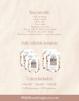 Minimalist Graduation Welcome Sign | Wildflower Graduation Party Welcome Sign | Boho Photo Graduation Welcome | Editable Template | W1