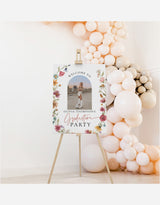 Minimalist Graduation Welcome Sign | Wildflower Graduation Party Welcome Sign | Boho Photo Graduation Welcome | Editable Template | W1