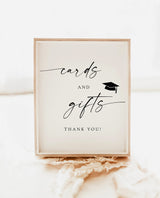 Cards and Gifts Graduation Sign | Graduation Cards & Gifts Party Sign }Modern Minimalist Graduation Table Sign | Graduation Party Decor | M9