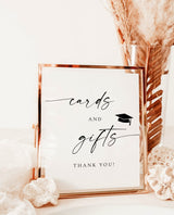 Cards and Gifts Graduation Sign | Graduation Cards & Gifts Party Sign }Modern Minimalist Graduation Table Sign | Graduation Party Decor | M9