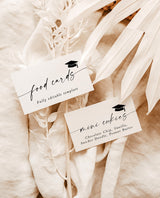 Graduation Party Food Cards | Modern Graduation Party Buffet Cards | Modern Buffet Cards | Food Labels | Editable Template | M9