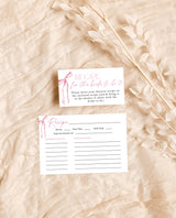 Bridal Shower Recipe Card Template | Bridal Shower Recipe Card Insert | Minimalist Bridal Shower | Recipe Request | Editable Template | B4