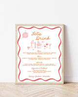 Wedding Bar Sign, Colorful Wedding Bar Menu, Wedding Drink Sign, Modern Drink Menu Sign, Hand Drawn Wedding Bar Menu, Editable Template, H1