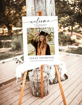 Graduation Welcome Sign, Photo Graduation Party Welcome Poster, Modern Minimalist Graduation Welcome Sign, Editable Template, M9