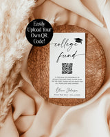 College Fund Card Template | QR Code College Fund Graduation | College Fund Graduation Card | Modern Graduation Party | Editable Template M9