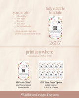 Wildflower College Fund Card | QR Code College Fund Graduation | College Fund Graduation Card | Floral Graduation Party Editable Template W1