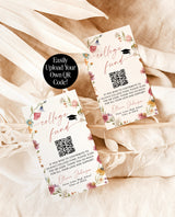 Wildflower College Fund Card | QR Code College Fund Graduation | College Fund Graduation Card | Floral Graduation Party Editable Template W1
