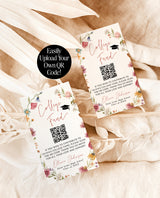 College Fund Card | QR Code College Fund Graduation | College Fund Graduation Card | Wildflower Graduation Party | Editable Template W1