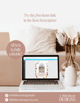 Minimalist Graduation Welcome Sign | Wildflower Graduation Party Welcome Sign | Boho Photo Graduation Welcome | Editable Template | W1