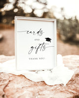 Cards and Gifts Graduation Sign | Graduation Cards & Gifts Party Sign }Modern Minimalist Graduation Table Sign | Graduation Party Decor | M9