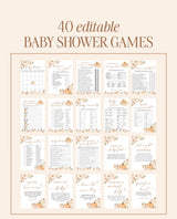 Fall Baby Shower Game Bundle, Fall Pumpkin Baby Shower Games, Boho Fall Baby Shower, Little Pumpkin Baby Shower, Editable Template, F3