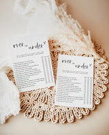 Over or Under Bridal Shower Game, Minimalist Bridal Shower, Modern Bridal Shower Game, Over or Under Trivia Game, Editable Template, M2