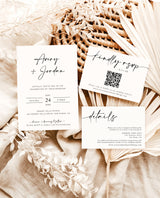 Minimalist Wedding Invitation Template, Modern Wedding Invite, Boho Wedding Invitation, Photo Wedding Invitation, Editable Template M5