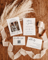 Minimalist Wedding Invitation Template, Modern Wedding Invite, Boho Wedding Invitation, Photo Wedding Invitation, Editable Template M5