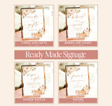 Fall Baby Shower Invitation Bundle, Pumpkin Baby Shower Invite, Boho Baby Shower Invite, A Little Pumpkin is on the Way Girl Invite, F3