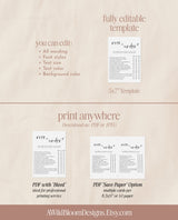 Over or Under Bridal Shower Game, Minimalist Bridal Shower, Modern Bridal Shower Game, Over or Under Trivia Game, Editable Template, M2