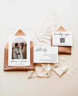 Minimalist Wedding Invitation Template, Modern Wedding Invite, Boho Wedding Invitation, Photo Wedding Invitation, Editable Template M5