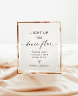 Glow Stick Sign Template, Wedding Glow Sticks Sign, Light Up the Dance Floor, Minimalist Wedding Send Off Sign, Glow Sticks Send Off, M9