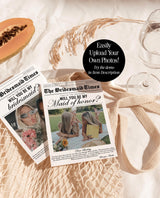 Newspaper Bridesmaid Proposal Card, Will You Be My Bridesmaid, Modern Bridesmaid Card, Bridesmaid Proposal Newspaper, Editable Template, N2