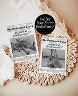 Newspaper Bridesmaid Proposal Card, Will You Be My Bridesmaid, Modern Bridesmaid Proposal Card, Bridesmaid Proposal, Editable Template, N2