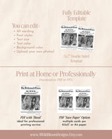 Newspaper Bridesmaid Proposal Card, Will You Be My Bridesmaid, Modern Bridesmaid Proposal Card, Bridesmaid Proposal, Editable Template, N2