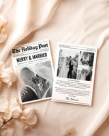 Christmas Card Template, Newspaper Christmas Card, Modern Wedding Thank You Card, Wedding Photo Thank You Card, Newspaper Holiday Card, N2