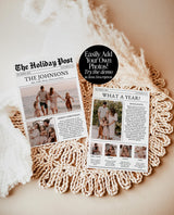 Christmas Card Template, Newspaper Christmas Card, Modern Holiday Card, The Holiday Post, Family Christmas Card, Newspaper Holiday Card, N2