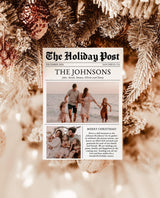 Christmas Card Template, Newspaper Christmas Card, Modern Holiday Card, The Holiday Post, Family Christmas Card, Newspaper Holiday Card, N2