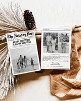 Christmas Newsletter Template, Holiday Card, Modern Christmas Card, Newspaper Christmas Card, Editable Template, Newspaper Holiday Card, N2