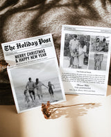 Christmas Newsletter Template, Holiday Card, Modern Christmas Card, Newspaper Christmas Card, Editable Template, Newspaper Holiday Card, N2