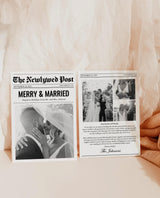 Christmas Card Template, Newspaper Christmas Card, Modern Wedding Thank You Card, Wedding Photo Thank You Card, Newspaper Holiday Card, N2